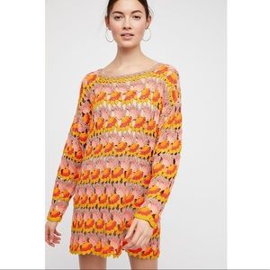 Free People Little Fan Crochet Sweater